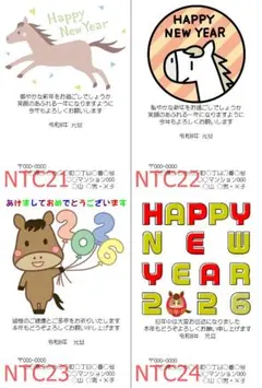 1枚 年賀状印刷☆差出人印刷無料 NTC21～24