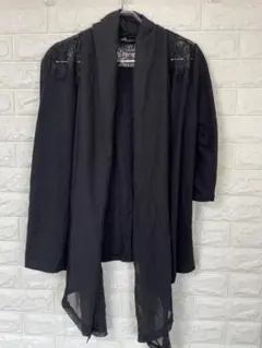 Janiss ジャニス レースディテール付 ブラック カーディガン サイズM