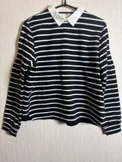 ヒューマンウーマン黒白ボーダーカットソー