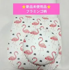 フラミンゴデザインチエキケース 可愛いカメラバッグショルダーストラップ付き