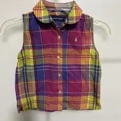 【美品】ラルフローレン　ノースリーブシャツ　チェック柄　110サイズ