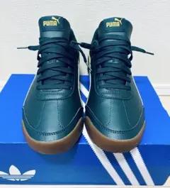 PUMA ダークグリーン/イエロー スニーカー