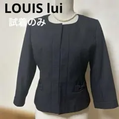 LOUIS lui 七分袖　ノーカラージャケット　ブラック