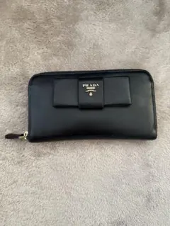 PRADA プラダ サフィアーノ リボン 長財布 ブラック 正規品