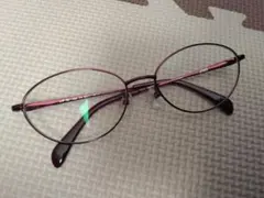 JINS ピンク オーバル メガネ(度あり)