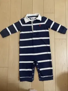 Ralph Lauren ネイビー ストライプロンパース　ラルフローレン