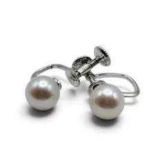 2779・テリ最強⭐️ミキモト　アコヤパール　イヤリング 7.2mm SILVER
