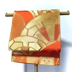 袋帯】西陣 辻梅機業店 六通柄 正絹 器物文様 源氏車 色地 礼装用 仮 