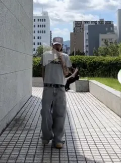 完売品　ZARA　BAGGY デニムパンツ　バギーパンツ　グレー　りくーむ