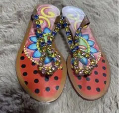 DOLCE&GABBANAラインストーン付トングサンダルのサムネイル