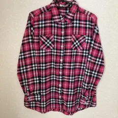 Gold Experience 長袖シャツ 160 ピンク系チェック