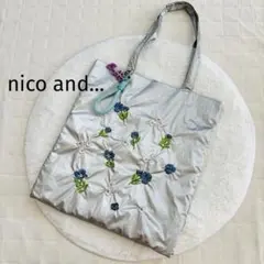 nico and...ニコアンド　オリジナルチャーム付き刺繍トートバッグのサムネイル