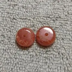 【10mm】高発色 インカローズ 天然石 ドーナツ型 ビーズ 2粒