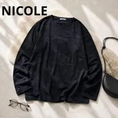 A34 NICOLE MONSIEUR ネイビー カットソー 長袖 シンプルのサムネイル