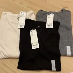 GU ソフトシアークルーネック長袖Tシャツ 2枚セットＬサイズ