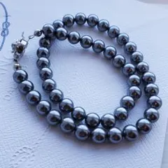 グレー パール ネックレス 14/20L 本真珠