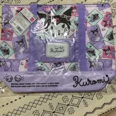 Kuromi 保温保冷多機能ビックトートバッグ　ウェットティッシュポケット付き