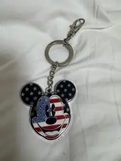 ミッキーマウス アメリカ国旗キーホルダー