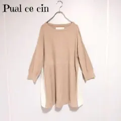 ピュアルセシン プルオーバー カットソー 切替 Tシャツ 5分袖