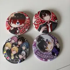 アンプタックカラーズ　まぜ太　あっと他ピンバッジ 4個セット