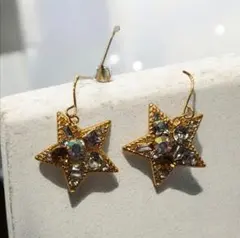 星形クリスタルストーンフックピアス