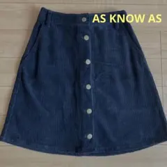 AS KNOW ASコーデュロイスカート  黒