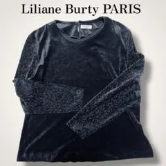 美品✨リリアンビューティ パリ ベロアカットソー L 黒 透け 袖 日本製のサムネイル