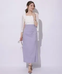 アプワイザーリッシェ アシメドレープタイトスカート ラベンダー