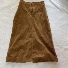 UNIQLO コーデュロイ ロングタイトスカート ブラウン 61cm
