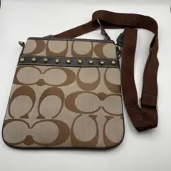 Coach コーチ シグネチャー ショルダーバッグ ブラウン