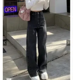 GRL ハイウエストセミワイドデニムパンツ［fo1843］