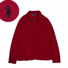 Polo by Ralph Lauren ハーフジップコットンニット 刺繍ロゴ
