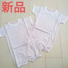 新品 cocowalk ココウォークラグランロンパース ロンパース 肌着 セット