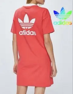 【人気リンガーtシャツ】adidas★ロング丈tシャツ★ワンピース