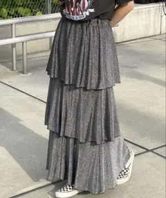 CIAOPANIC ラメカットティアードスカート