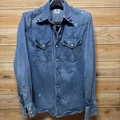 Wrangler デニムシャツ 長袖 ブルー　古着　sizeM