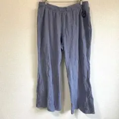 フレアパンツ ウエストゴム　スモークブルー