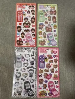 平成はっぴーフォン　もんちっち、ハローキティ　4枚セット