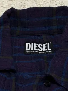 DIESEL 長袖 チェックシャツ ネイビー系のサムネイル