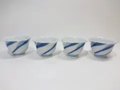 煎茶道具 京焼 三浦竹泉 染付 捻り文 煎茶碗 4客 在銘 1客ヒビ 青華 2026年最新】三浦竹泉 煎茶碗の人気アイテム - メルカリ