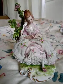 【極美品】ドイツ フォルクシュテット レースドール 磁器人形 1762 刻印 極美品】ドイツ フォルクシュテット レースドール 磁器人形 1762 刻印