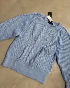 バナナリパブリック ケーブルニット長袖セーター　コットン100 新品