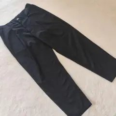 SPU タックワイド テーパード スラックス パンツ ブラック オールシーズン