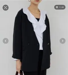 組曲 ダブルクロスストレッチ ノーカラーコート 新品タグ付き - メルカリ