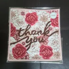 FEILER バラ柄 thank you タオルハンカチ