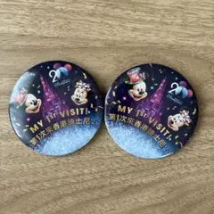 香港ディズニーランド　1st visit 缶バッジ 2個セット