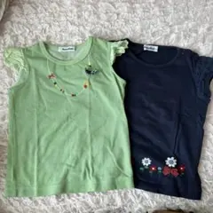 familiar 緑と紺のTシャツ2枚セット