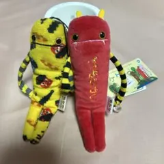 モケケ　キャラクター ストラップ ぬいぐるみ　赤&黄の2個