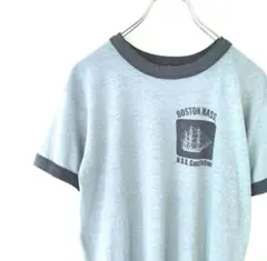 希少60s70s ヴィンテージ リンガーTシャツ 染み込み