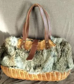 トプカピ　ファー付きかごバッグ